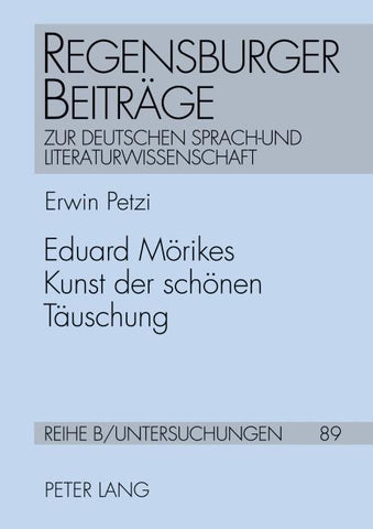 Eduard Mörikes Kunst der schönen Täuschung