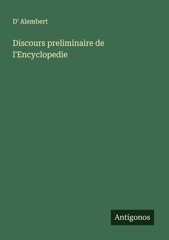 Discours preliminaire de l'Encyclopedie