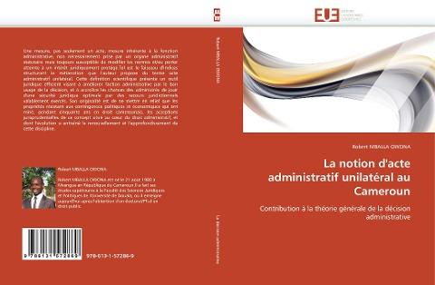 La notion d'acte administratif unilatéral au Cameroun