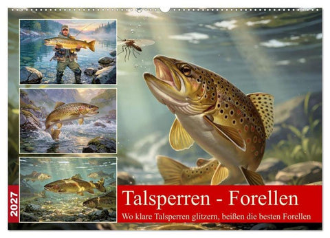 Talsperren - Forellen (Wandkalender 2027 DIN A2 quer), CALVENDO Monatskalender