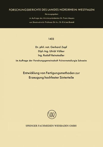 Entwicklung von Fertigungsmethoden zur Erzeugung hochfester Sinterteile