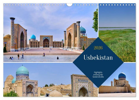Zentralasien - Entlang der alten Seidenstraße (Wandkalender 2026 DIN A3 quer), CALVENDO Monatskalender