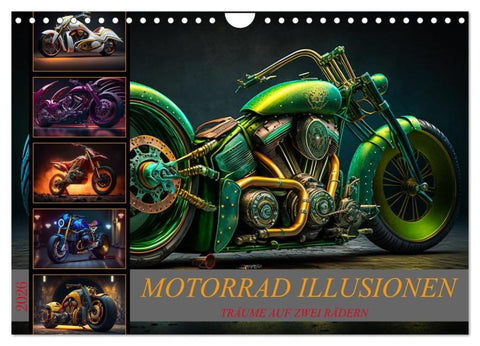 Motorrad illusionen (Wandkalender 2026 DIN A4 quer), CALVENDO Monatskalender