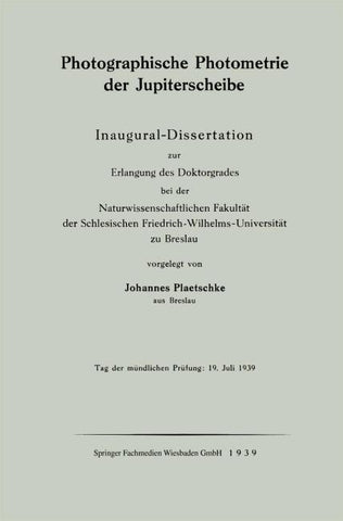 Photographische Photometrie der Jupiterscheibe