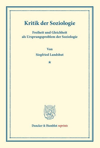 Kritik der Soziologie.