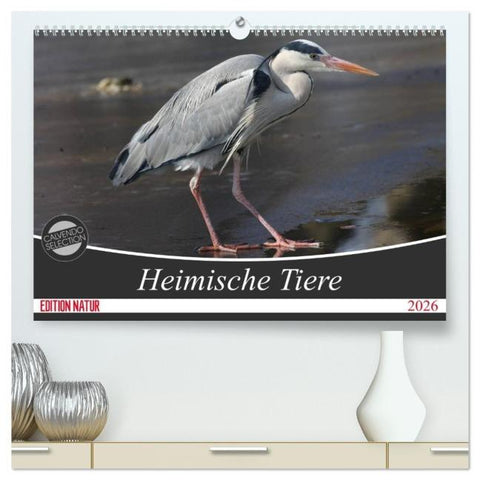 Heimische Tiere (hochwertiger Premium Wandkalender 2026 DIN A2 quer), Kunstdruck in Hochglanz