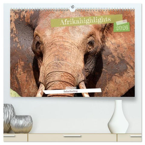 Afrikahighlights - Safarifeeling (hochwertiger Premium Wandkalender 2026 DIN A2 quer), Kunstdruck in Hochglanz