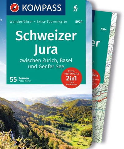 KOMPASS Wanderführer Schweizer Jura, 55 Touren mit Extra-Tourenkarte