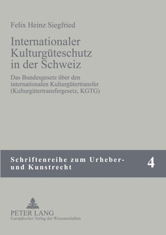 Internationaler Kulturgüterschutz in der Schweiz