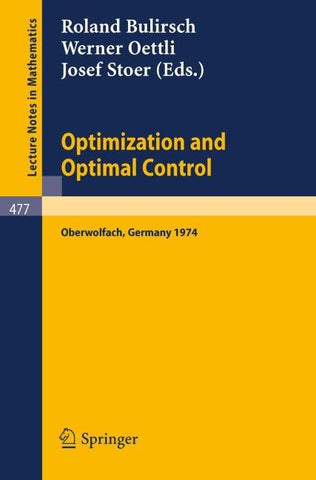 Optimization and Optimal Control