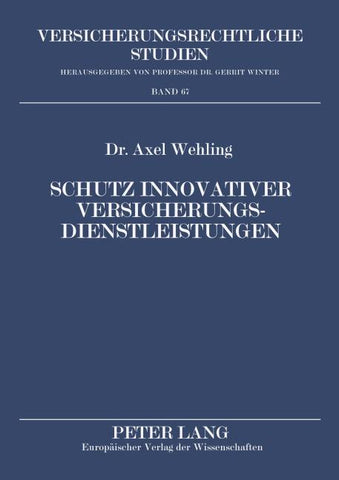 Schutz innovativer Versicherungsdienstleistungen