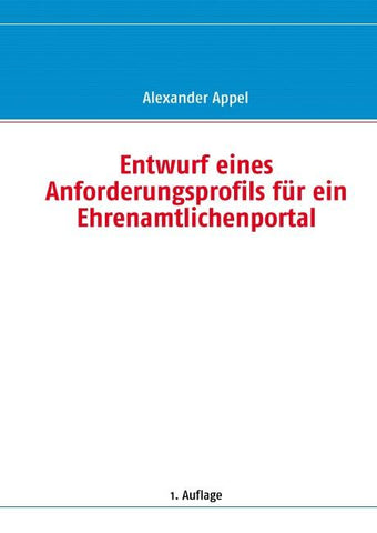 Entwurf eines Anforderungsprofils für ein Ehrenamtlichenportal