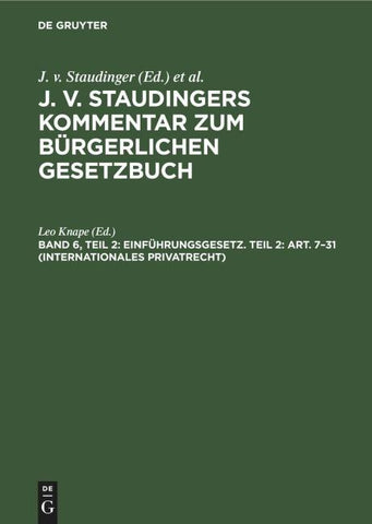 Einführungsgesetz. Teil 2: Art. 7–31 (Internationales Privatrecht)