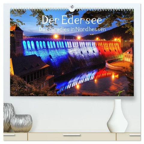 Der Edersee - Das Paradies in Nordhessen (hochwertiger Premium Wandkalender 2026 DIN A2 quer), Kunstdruck in Hochglanz