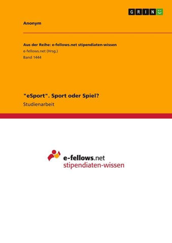 "eSport". Sport oder Spiel?