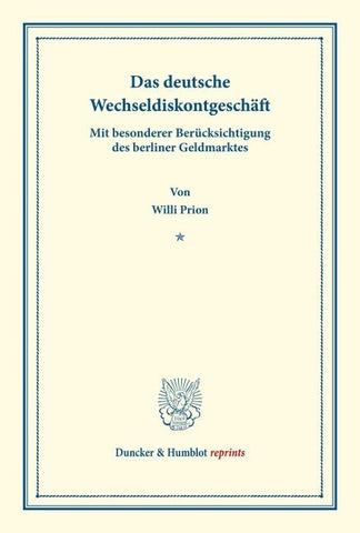 Das deutsche Wechseldiskontgeschäft.