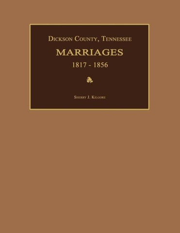 Dickson County, Tennessee, Marriages 1817-1856
