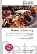 Names of Germany