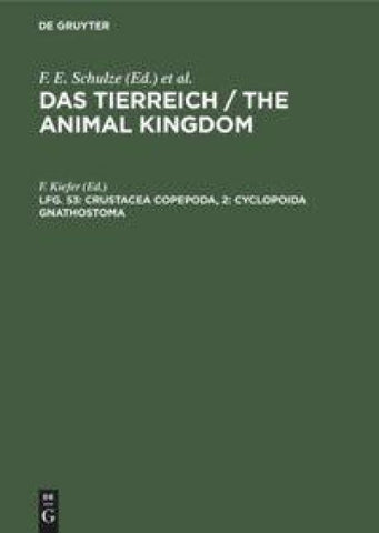 Crustacea copepoda, 2: Cyclopoida gnathostoma