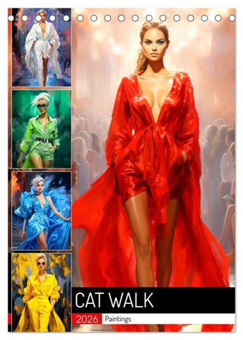 Cat Walk. Paintings (Tischkalender 2026 DIN A5 hoch), CALVENDO Monatskalender