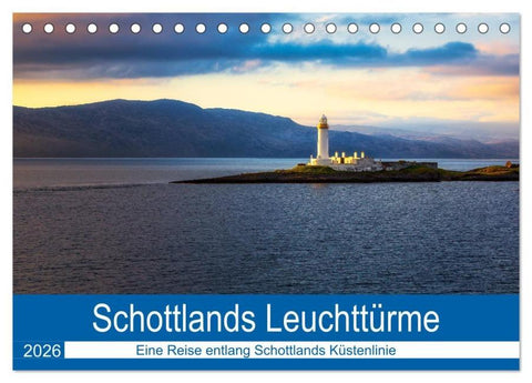 Schottlands Leuchttürme (Tischkalender 2026 DIN A5 quer), CALVENDO Monatskalender