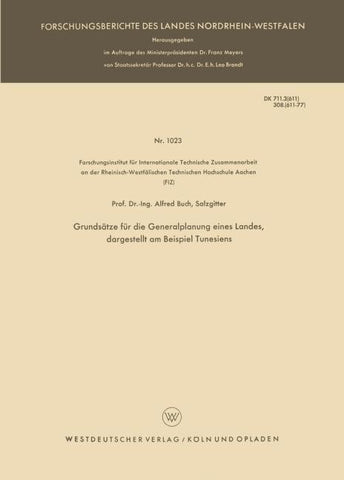 Grundsätze für die Generalplanung eines Landes, dargestellt am Beispiel Tunesiens