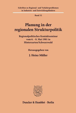Planung in der regionalen Strukturpolitik.