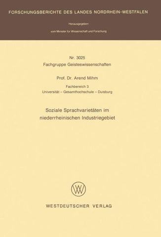 Soziale Sprachvarietäten im niederrheinischen Industriegebiet