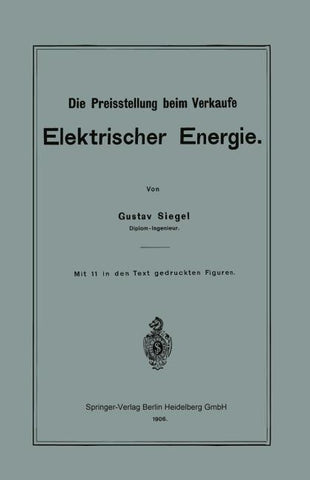 Die Preisstellung beim Verkaufe Elektrischer Energie