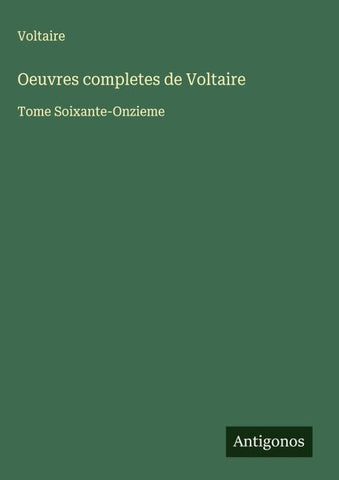 Oeuvres completes de Voltaire