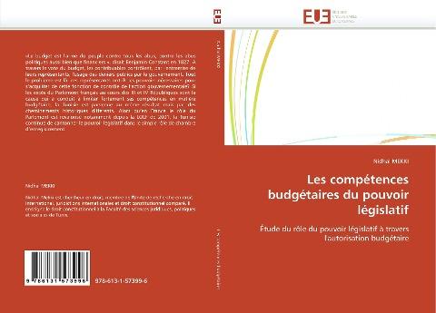 Les compétences budgétaires du pouvoir législatif