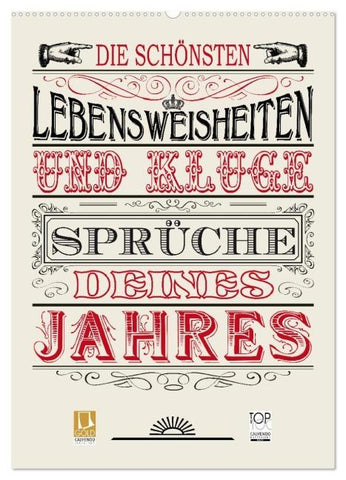 Die schönsten Lebensweisheiten Typo - Kalender (Wandkalender 2026 DIN A2 hoch), CALVENDO Monatskalender