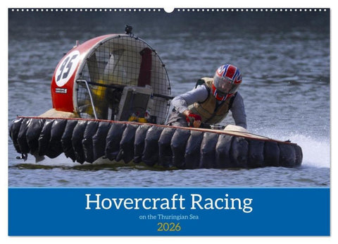 Hovercraft Racing on the Thuringian Sea (Wall Calendar 2026 DIN A2 landscape), CALVENDO 12 Month Wall Calendar