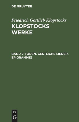[Oden. Gestliche Lieder. Epigramme]