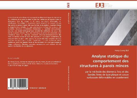 Analyse statique du comportement des structures à parois minces