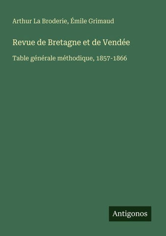Revue de Bretagne et de Vendée