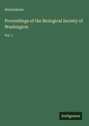 Proceedings of the Biological Society of Washington