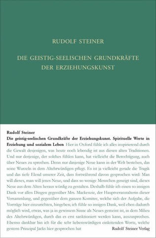 Die geistig-seelischen Grundkräfte der Erziehungskunst