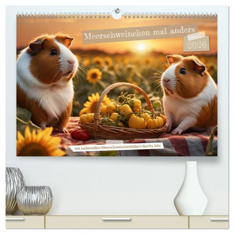 Meerschweinchen mal anders! (hochwertiger Premium Wandkalender 2026 DIN A2 quer), Kunstdruck in Hochglanz