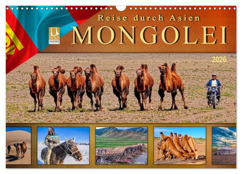 Reise durch Asien - Mongolei (Wandkalender 2026 DIN A3 quer), CALVENDO Monatskalender