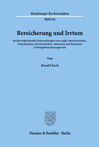 Bereicherung und Irrtum.
