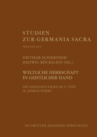 Weltliche Herrschaft in geistlicher Hand