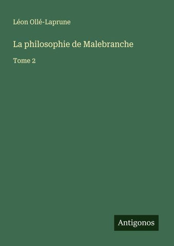 La philosophie de Malebranche
