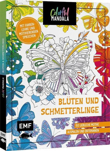 Colorful Mandala – Blüten und Schmetterlinge
