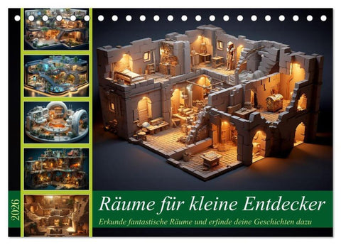 Räume für kleine Entdecker (Tischkalender 2026 DIN A5 quer), CALVENDO Monatskalender