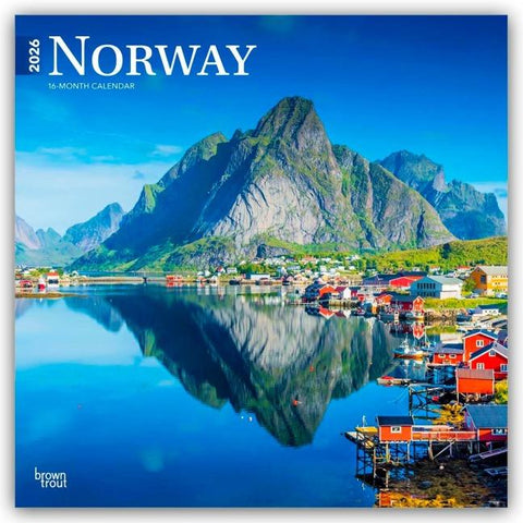 Norway 2026 12 X 24 Inch (Hanging) Monthly Square Wall Calendar Plastic-Free