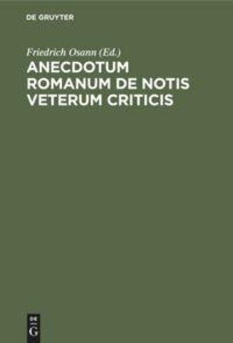 Anecdotum Romanum de notis veterum criticis
