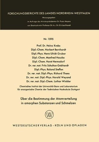 Über die Bestimmung der Atomverteilung in amorphen Substanzen und Schmelzen