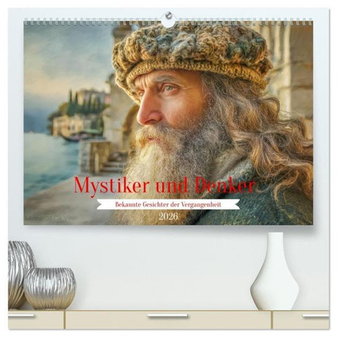 Mystiker und Denker - Bekannte Gesichter der Vergangenheit (hochwertiger Premium Wandkalender 2026 DIN A2 quer), Kunstdruck in Hochglanz