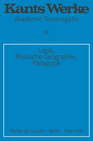 Logik. Physische Geographie. Pädagogik